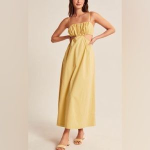 Abercrombie and Fitch Yellow cut out Maxi Dress large